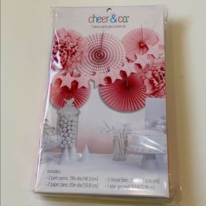 PARTY DECOR POMS, GARLAND, FANS